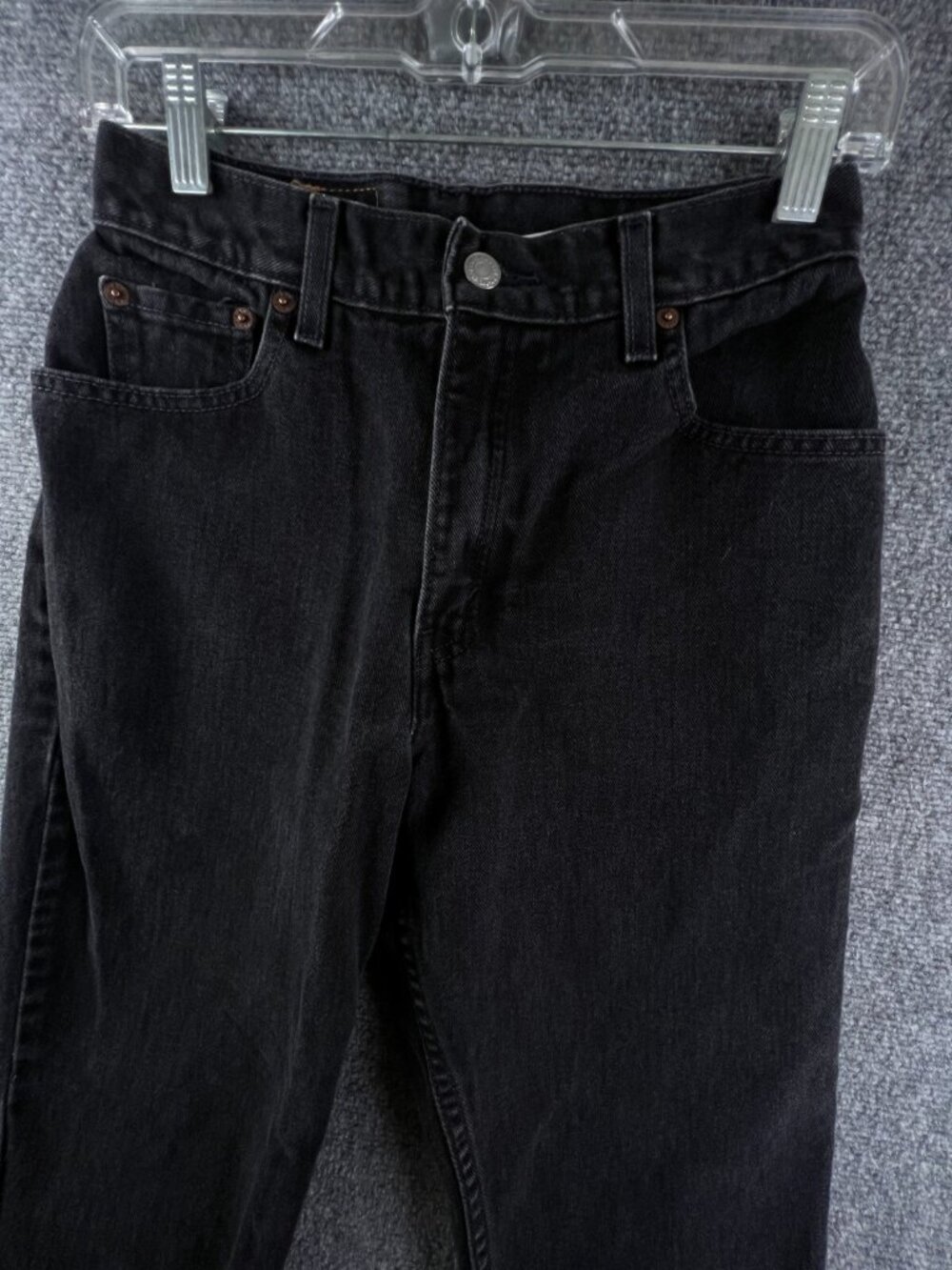 VTG Levi's Paper Tag 550 Relaxed Tapered Jeans Black Gray Red Tab Size 27x28.5
